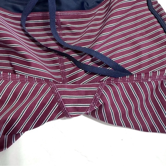 The Upside Leggings Burgundy Red Rum And Raisin NYC Striped Performance Pant 6 - Picture 5 of 10